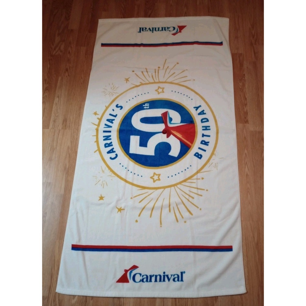 Carnival Cruise Line Beach Towel 50th Birthday Anniversary